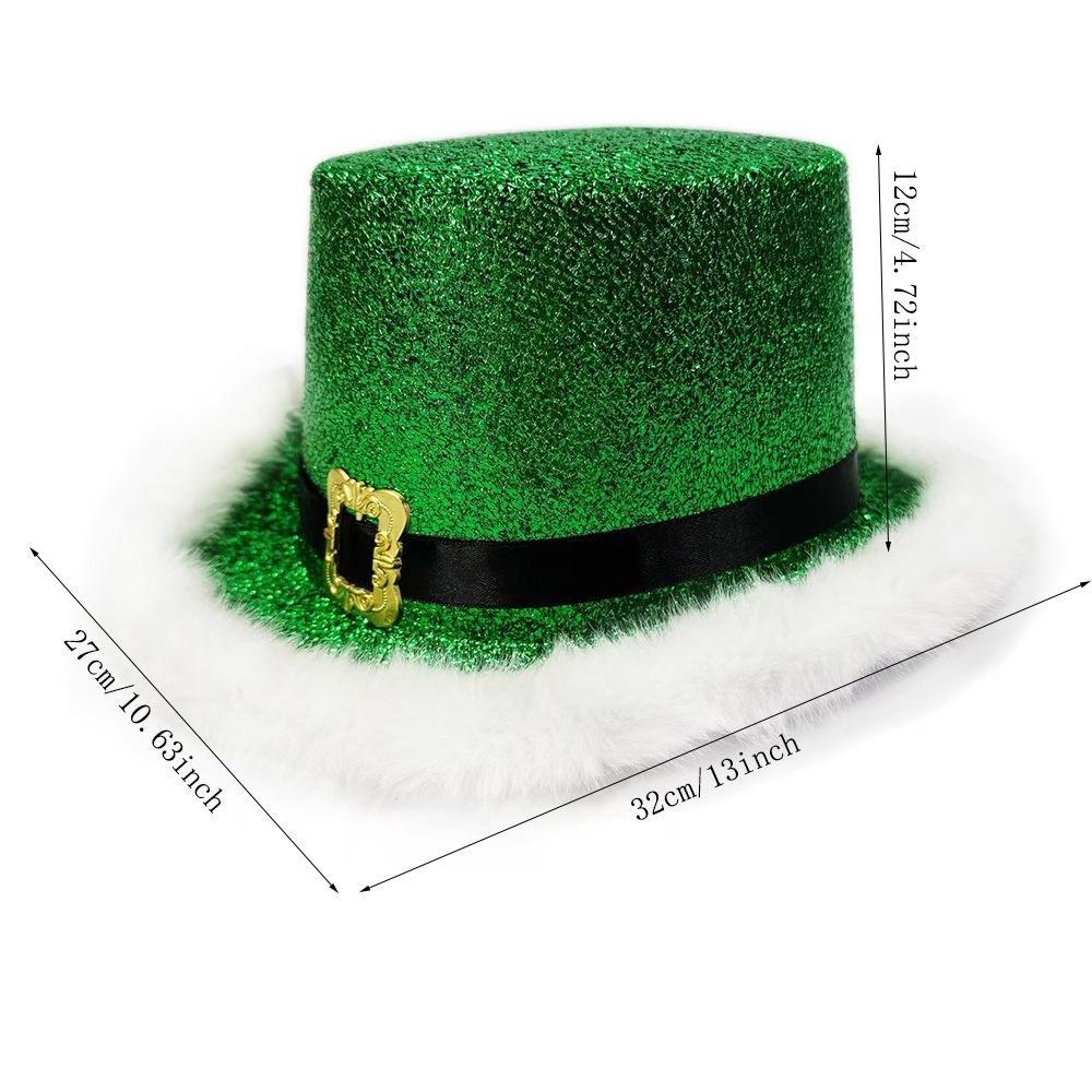 Santa Hat Plush - Santa Claus Cap Green Christmas Party
