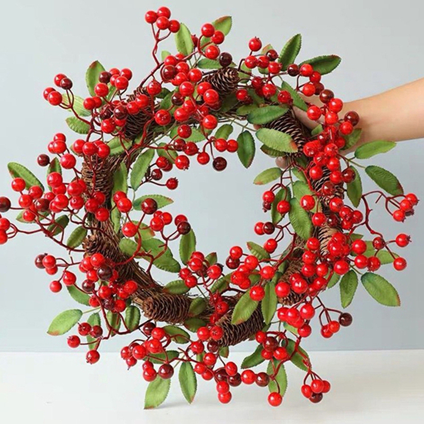 Artificial Rattan Frame Home R - Christmas Wreath Fake ulasan dan harga