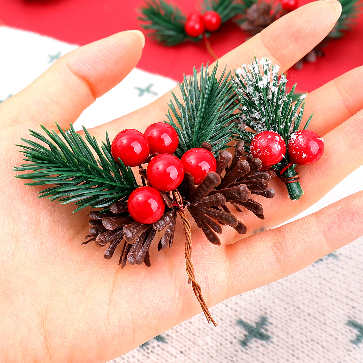 5/50Pcs Christmas Artificial P - Christmas Tree Artificial ulasan dan harga