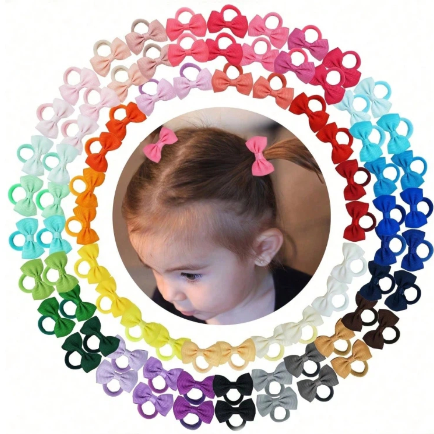 40/60/80 Baby Girls Hair Ties  - Ribbon Bow Gift ulasan dan harga
