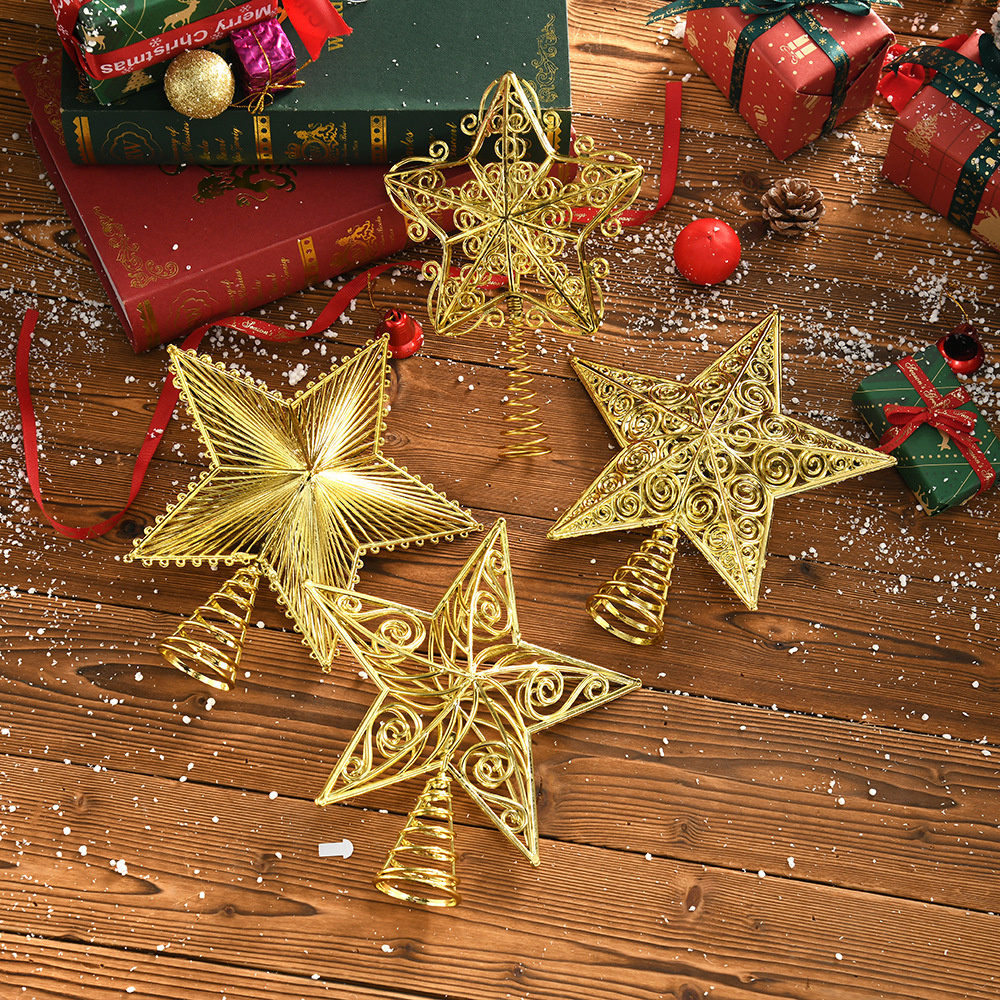 Gold Glitter Christmas Tree To - Star Tree Topper ulasan dan harga
