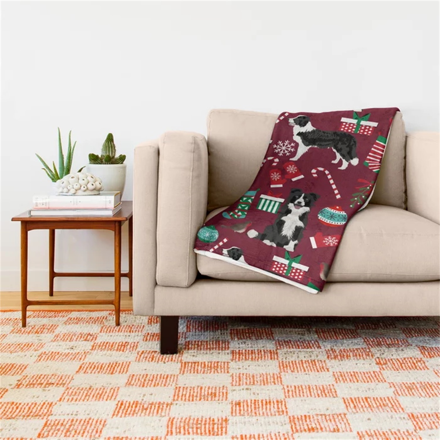 Border Collie Christmas Stocki - Christmas Throw Blanket ulasan dan harga