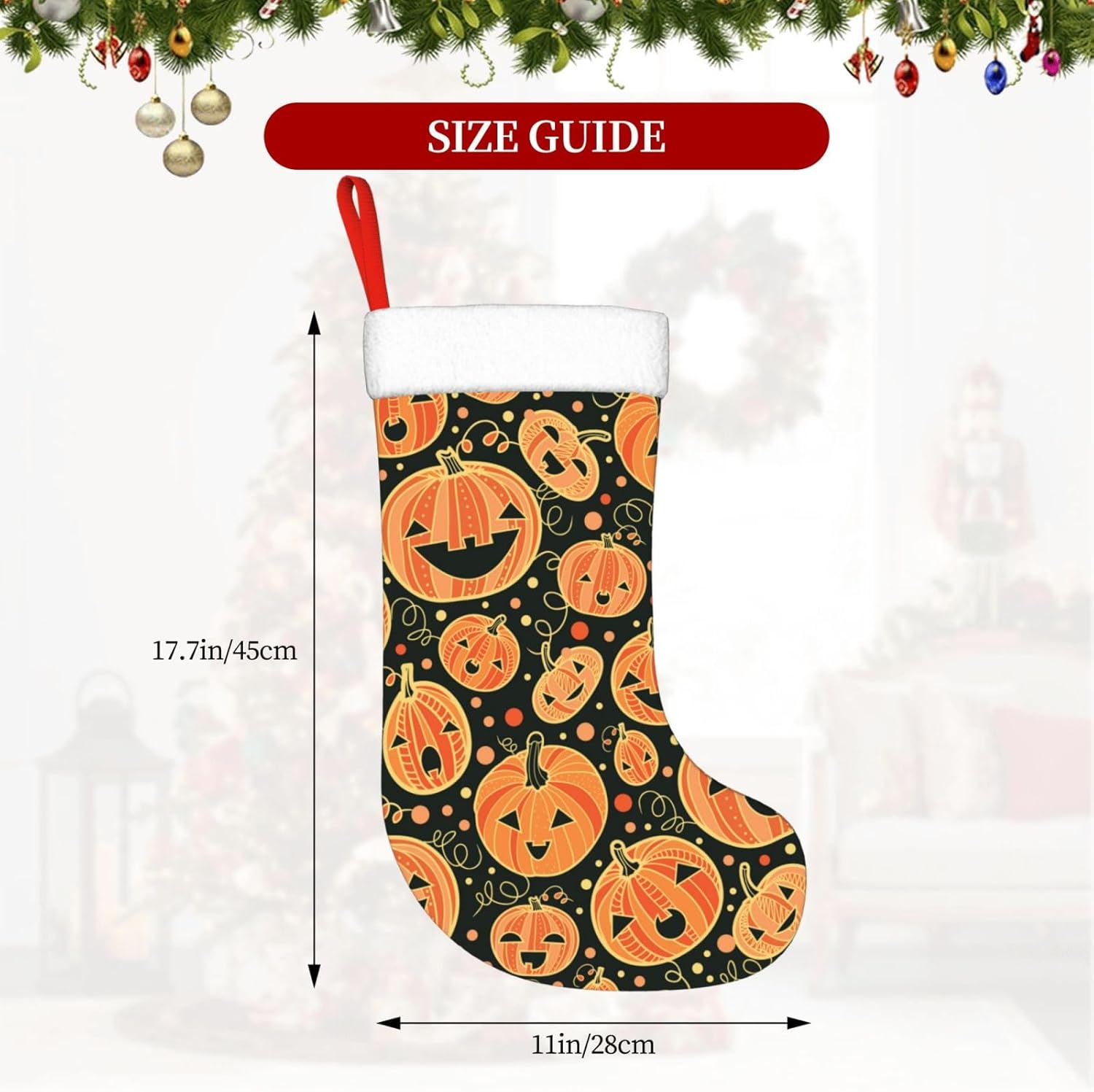 Halloween Pumpkin Christmas St - Christmas Stocking Hanging ulasan dan harga