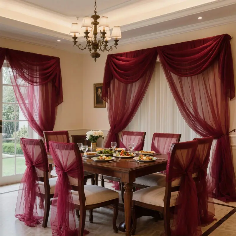 DIY Decoration Tulle Arch Drap - Christmas Table Runner ulasan dan harga