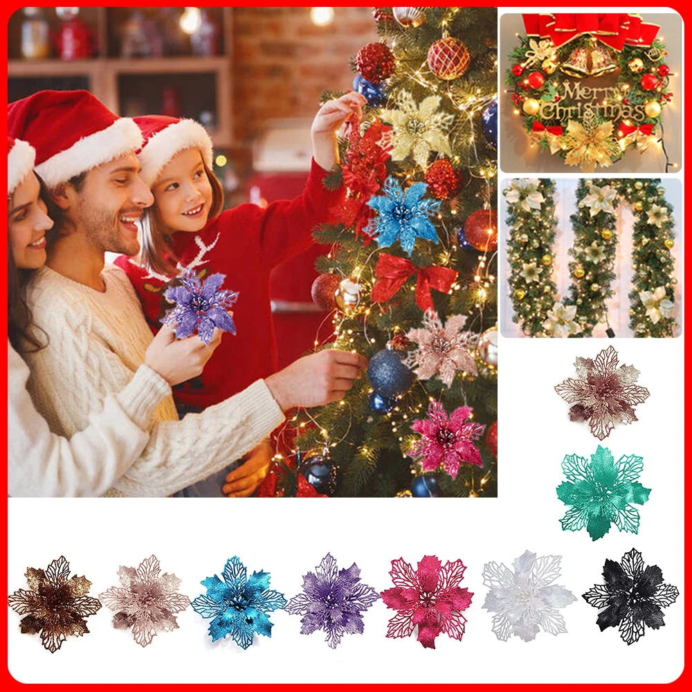 9cm Glitter Artifical Christma - Christmas Wreath Fake ulasan dan harga