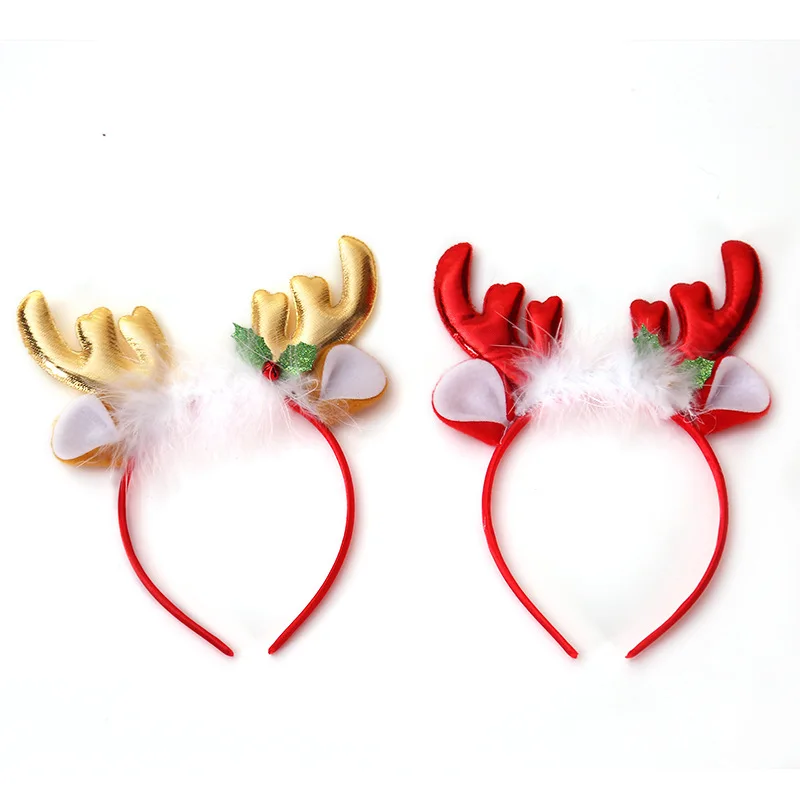 Fashion Christmas Red Bows Hea - Reindeer Antlers Headband ulasan dan harga