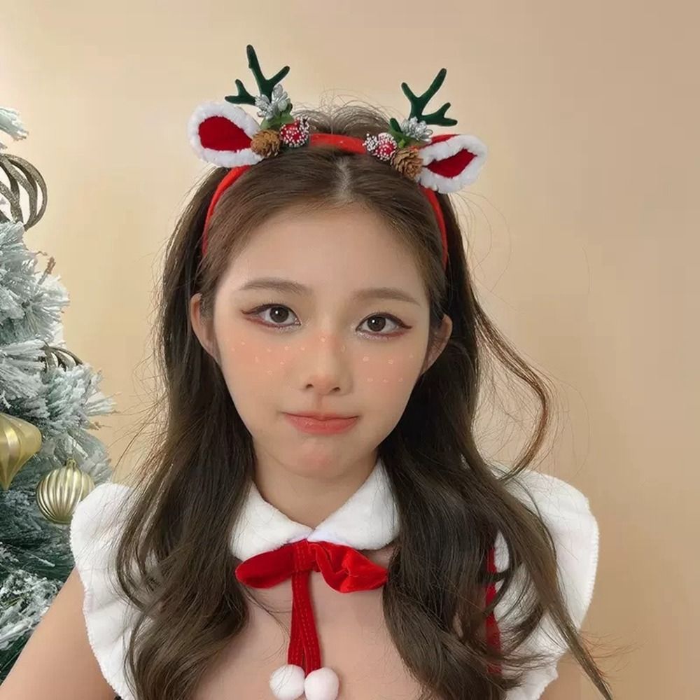 Funny Christmas Decoration Chr - Reindeer Antlers Headband ulasan dan harga
