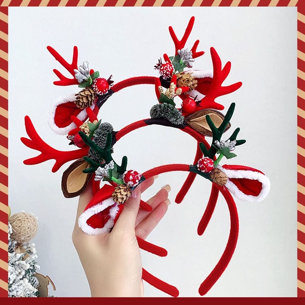Funny Christmas Decoration Chr - Reindeer Antlers Headband ulasan dan harga