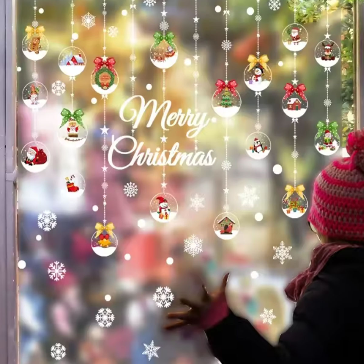 1PC - Merry Christmas Window S - Snowflake Window Decal ulasan dan harga