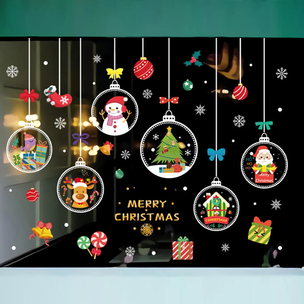 1PC - Merry Christmas Window S - Snowflake Window Decal ulasan dan harga