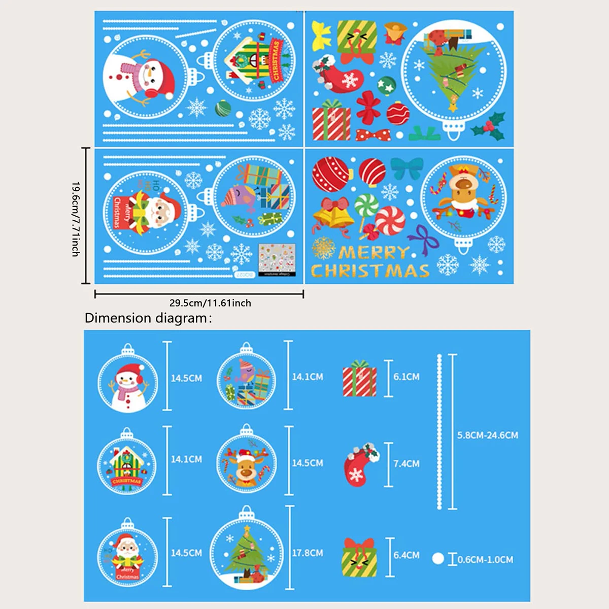 1PC - Merry Christmas Window S - Snowflake Window Decal ulasan dan harga