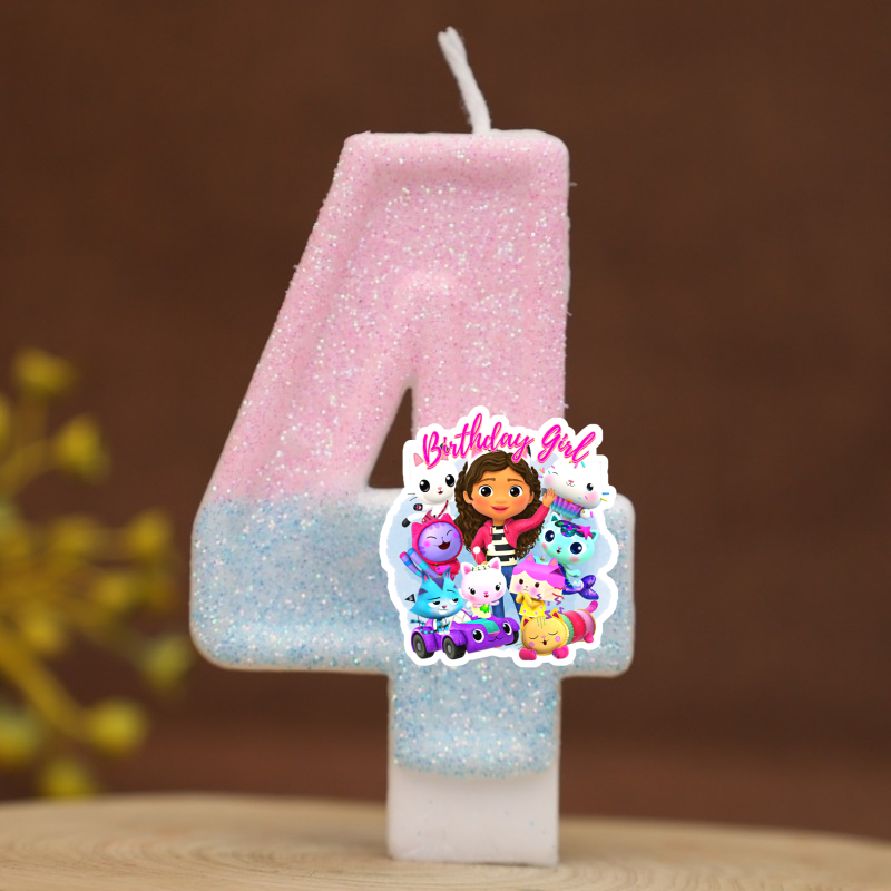 Number 0-9 Anime 3D Cute Gabby - Holiday Candle Set ulasan dan harga