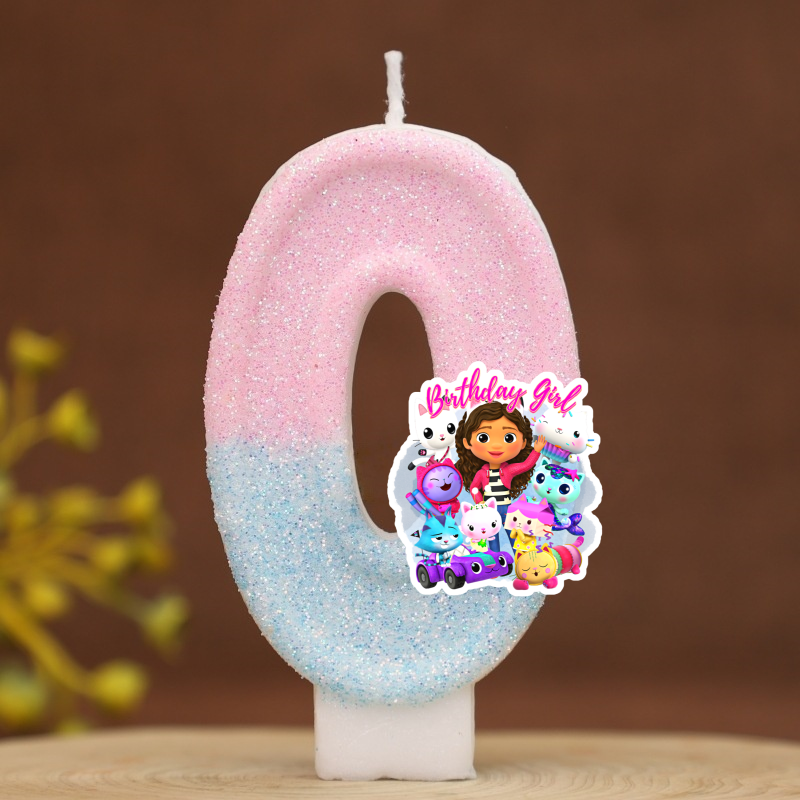 Number 0-9 Anime 3D Cute Gabby - Holiday Candle Set ulasan dan harga