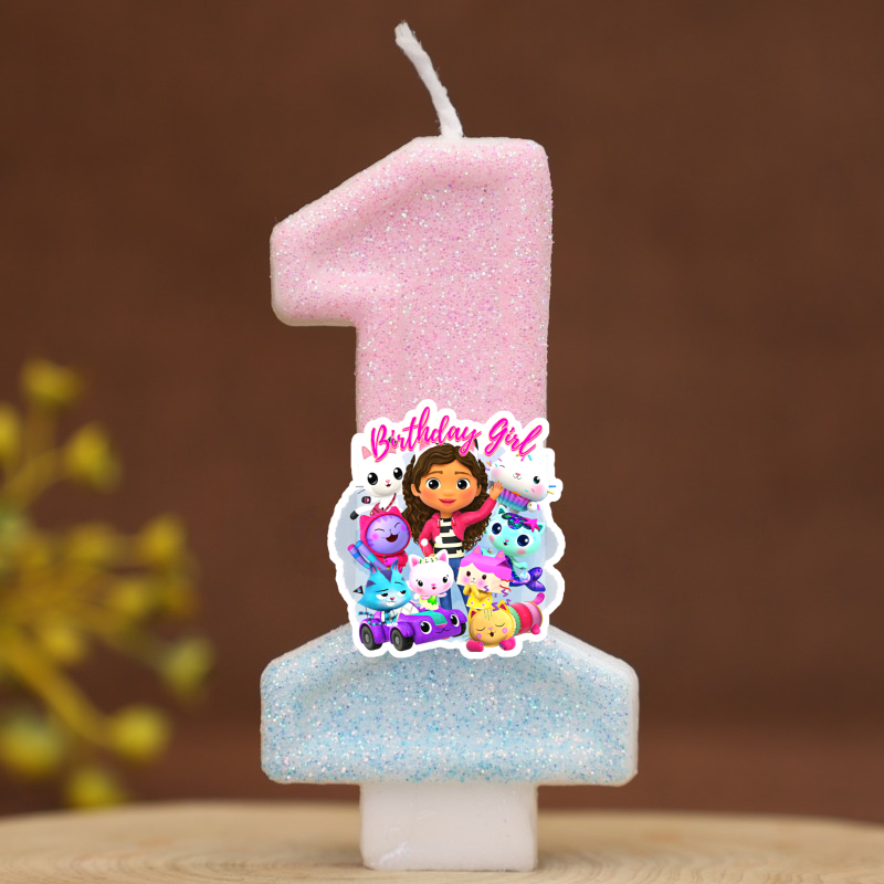 Number 0-9 Anime 3D Cute Gabby - Holiday Candle Set ulasan dan harga