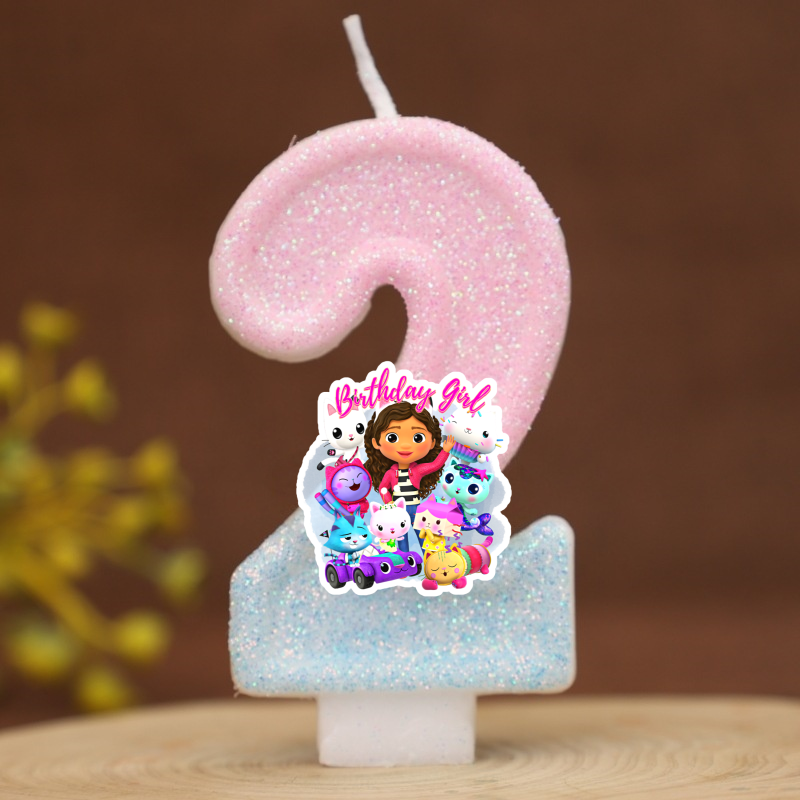Number 0-9 Anime 3D Cute Gabby - Holiday Candle Set ulasan dan harga